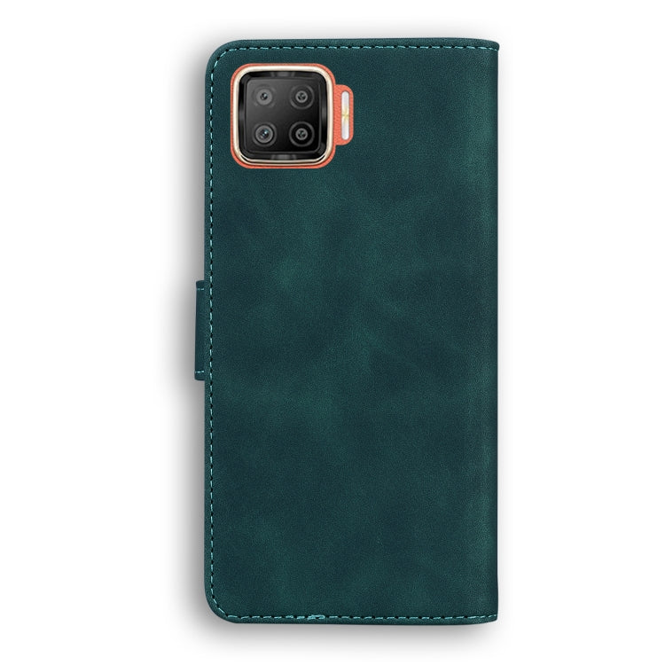 For OPPO A73/F17 Skin Feel Pure Color Flip Leather Phone Case