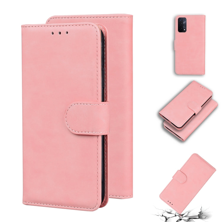 For OPPO A74 5G/A93 5G/A54 5G Skin Feel Pure Color Flip Leather Phone Case
