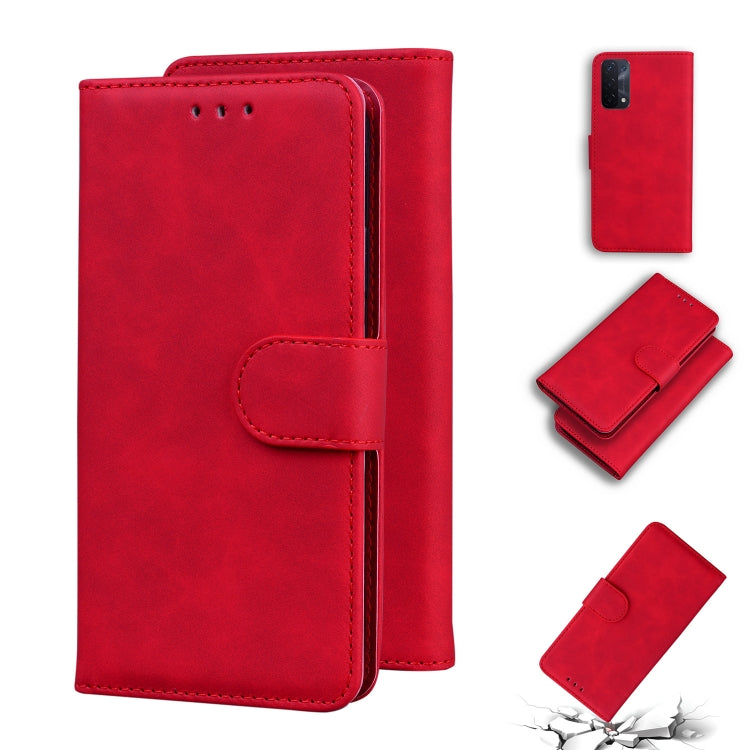 For OPPO A74 5G/A93 5G/A54 5G Skin Feel Pure Color Flip Leather Phone Case