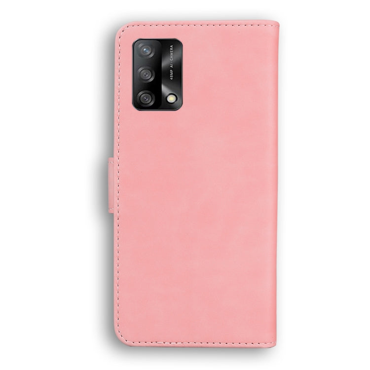For OPPO A74 4G/F19 4G Skin Feel Pure Color Flip Leather Phone Case