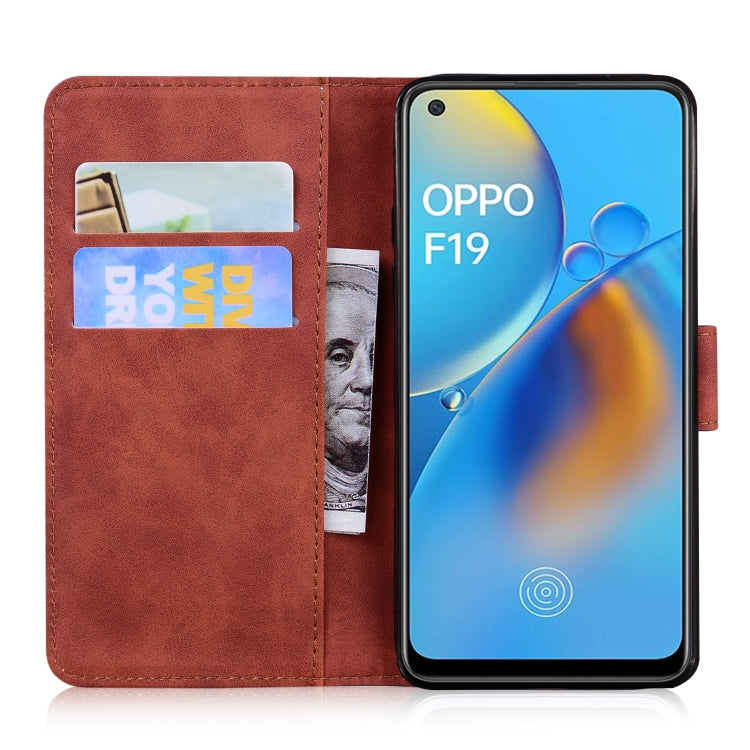 For OPPO A74 4G/F19 4G Skin Feel Pure Color Flip Leather Phone Case