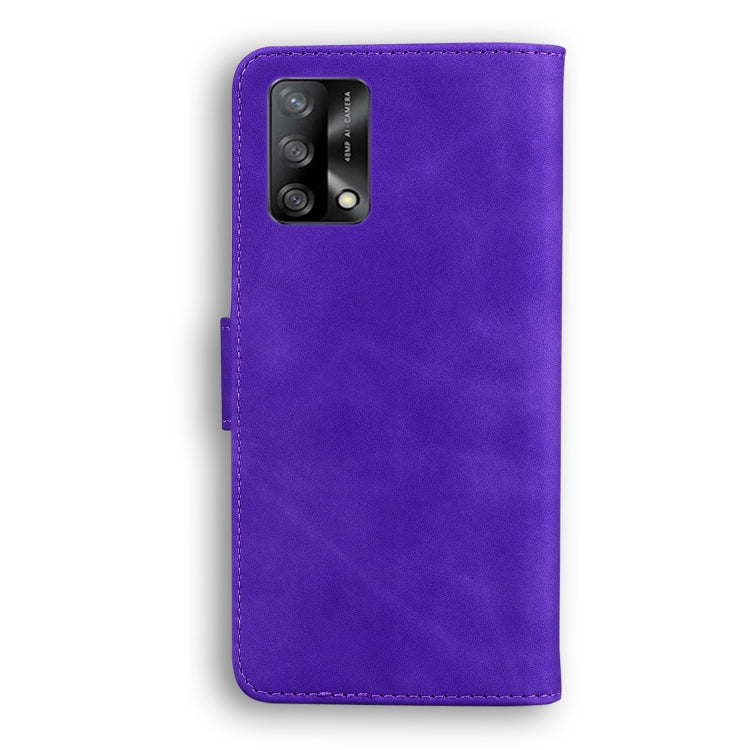 For OPPO A74 4G/F19 4G Skin Feel Pure Color Flip Leather Phone Case