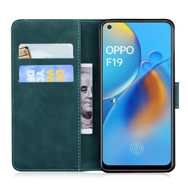 For OPPO A74 4G/F19 4G Skin Feel Pure Color Flip Leather Phone Case