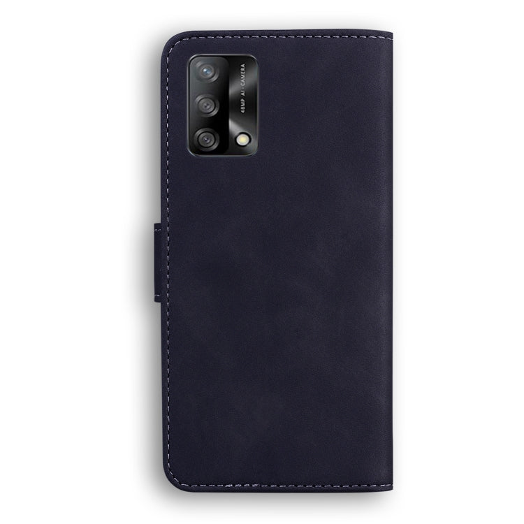 For OPPO A74 4G/F19 4G Skin Feel Pure Color Flip Leather Phone Case