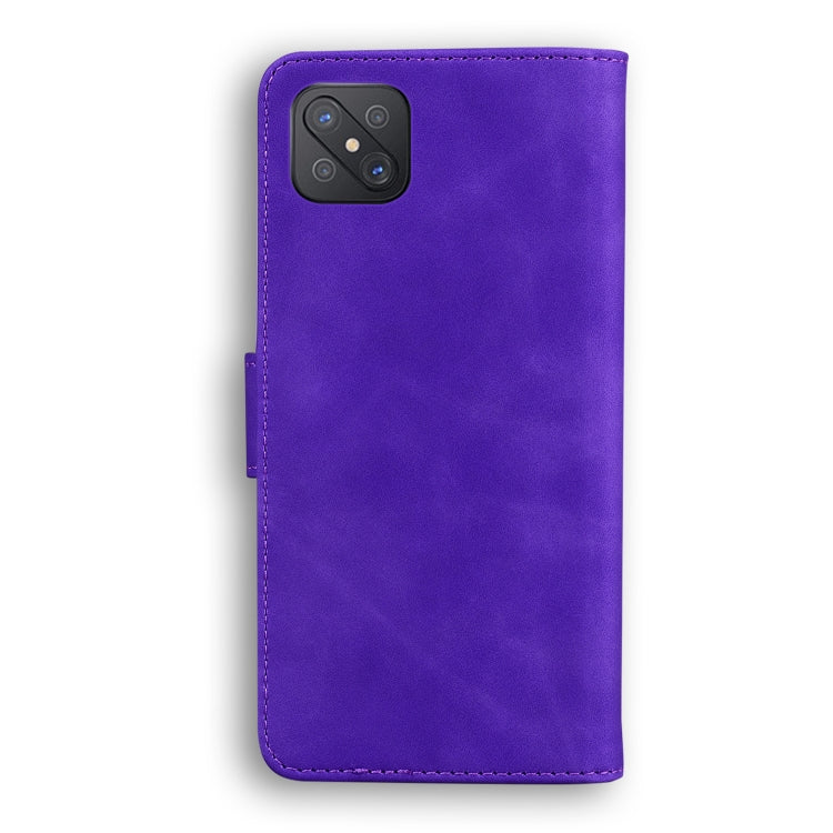 For OPPO A92S/Reno4 Z 5G Skin Feel Pure Color Flip Leather Phone Case