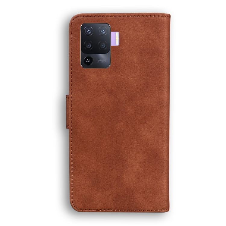 For OPPO A94 4G/F19 Pro/Reno5 F Skin Feel Pure Color Flip Leather Phone Case