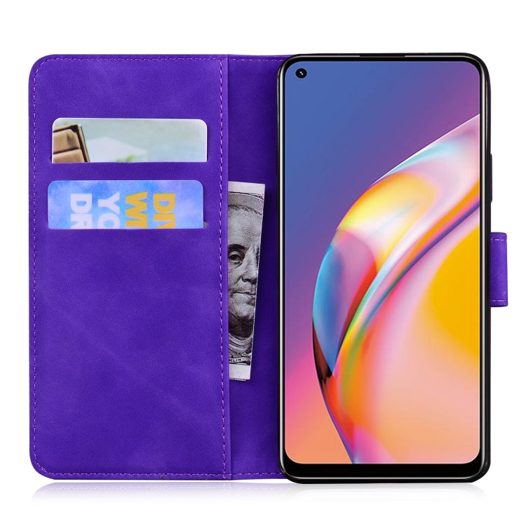 For OPPO A94 4G/F19 Pro/Reno5 F Skin Feel Pure Color Flip Leather Phone Case