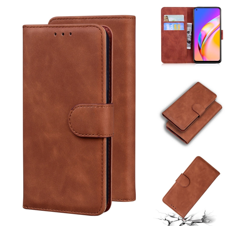 For OPPO A94 5G/F19 Pro+ 5G/Reno5 Z Skin Feel Pure Color Flip Leather Phone Case