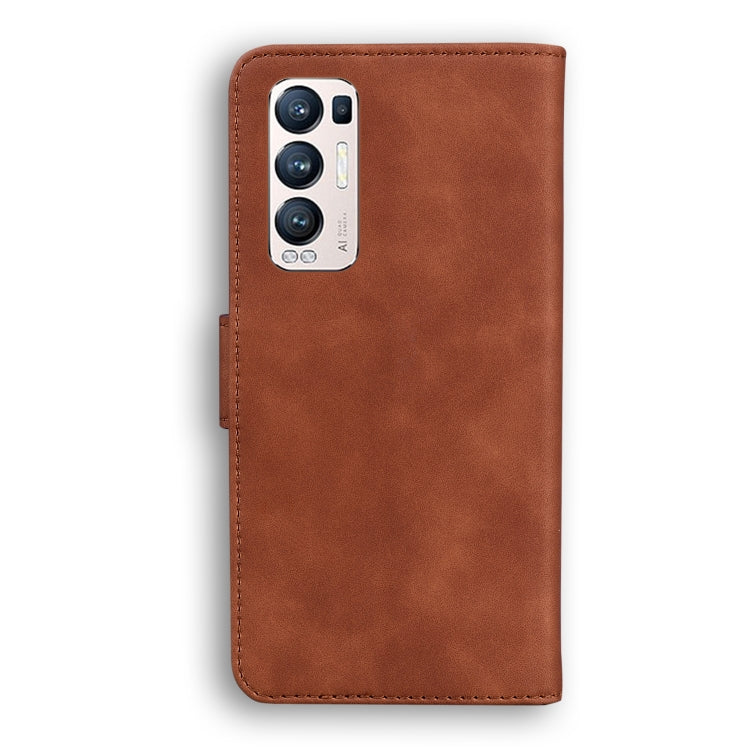 For OPPO Find X3 Neo/Reno5 Pro+ 5G Skin Feel Pure Color Flip Leather Phone Case