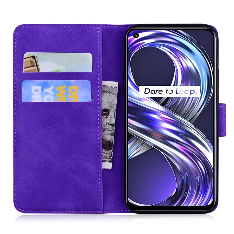 For OPPO Realme 8i Skin Feel Pure Color Flip Leather Phone Case