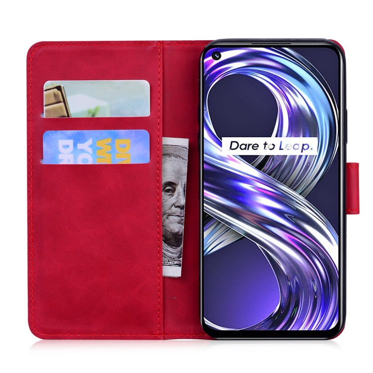 For OPPO Realme 8i Skin Feel Pure Color Flip Leather Phone Case