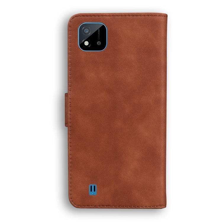 For OPPO Realme C20 Skin Feel Pure Color Flip Leather Phone Case