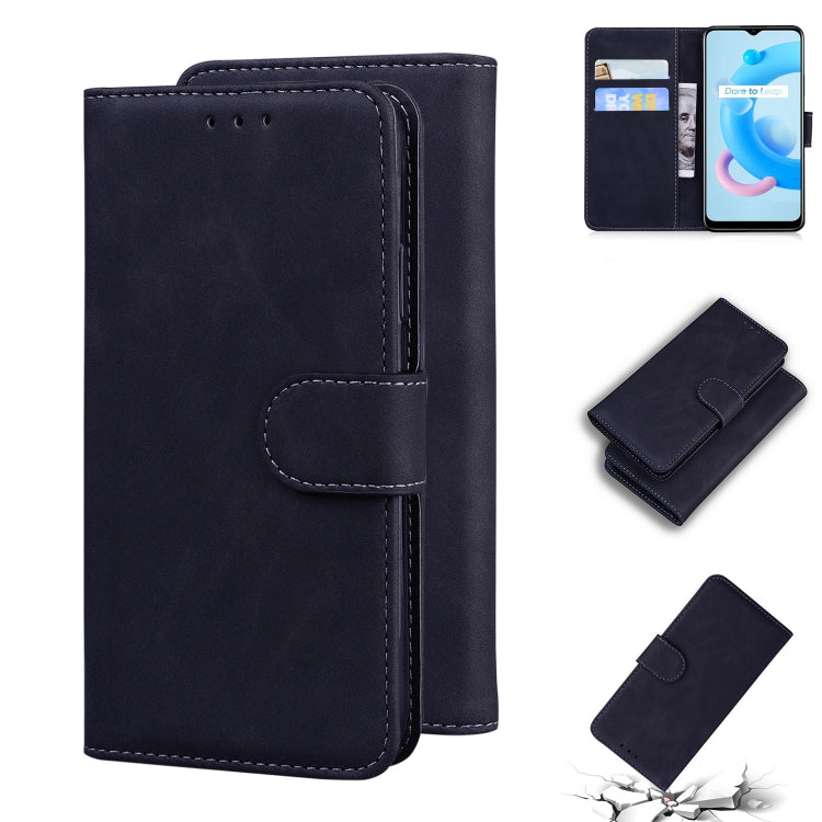 For OPPO Realme C20 Skin Feel Pure Color Flip Leather Phone Case