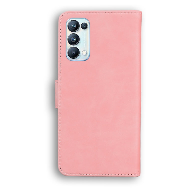 For OPPO Reno5 Pro 5G Skin Feel Pure Color Flip Leather Phone Case