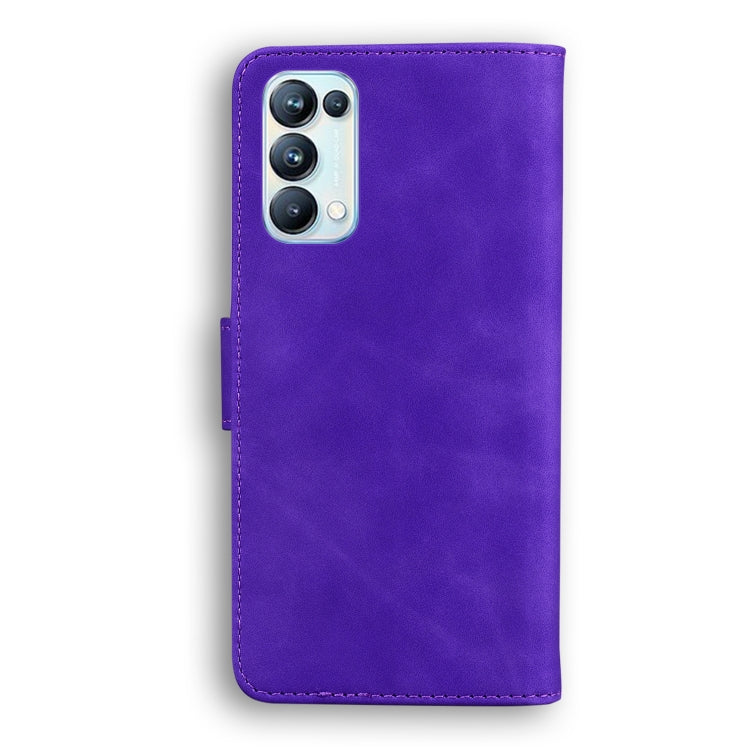 For OPPO Reno5 Pro 5G Skin Feel Pure Color Flip Leather Phone Case