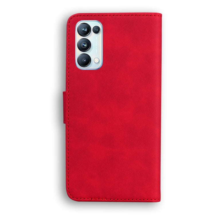 For OPPO Reno5 Pro 5G Skin Feel Pure Color Flip Leather Phone Case