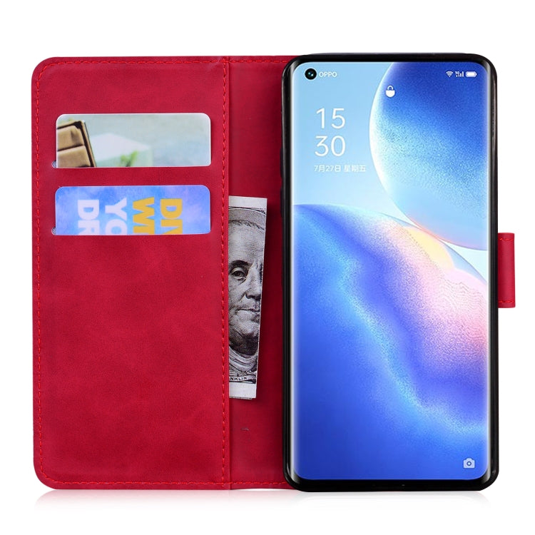 For OPPO Reno5 Pro 5G Skin Feel Pure Color Flip Leather Phone Case