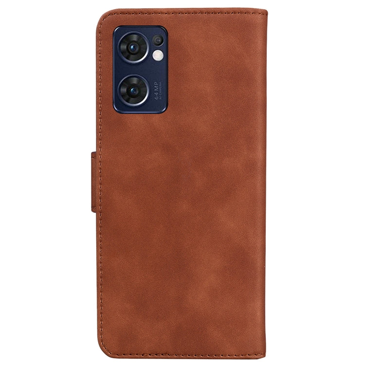 For OPPO Reno7 5G (Taiwan)/Find X5 Lite Skin Feel Pure Color Flip Leather Phone Case