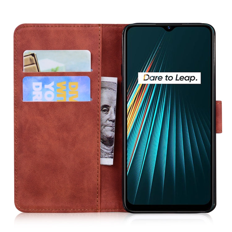 For OPPO Realme 5/5S/6i/5i/Narzo 10/Narzo 10A Skin Feel Pure Color Flip Leather Phone Case