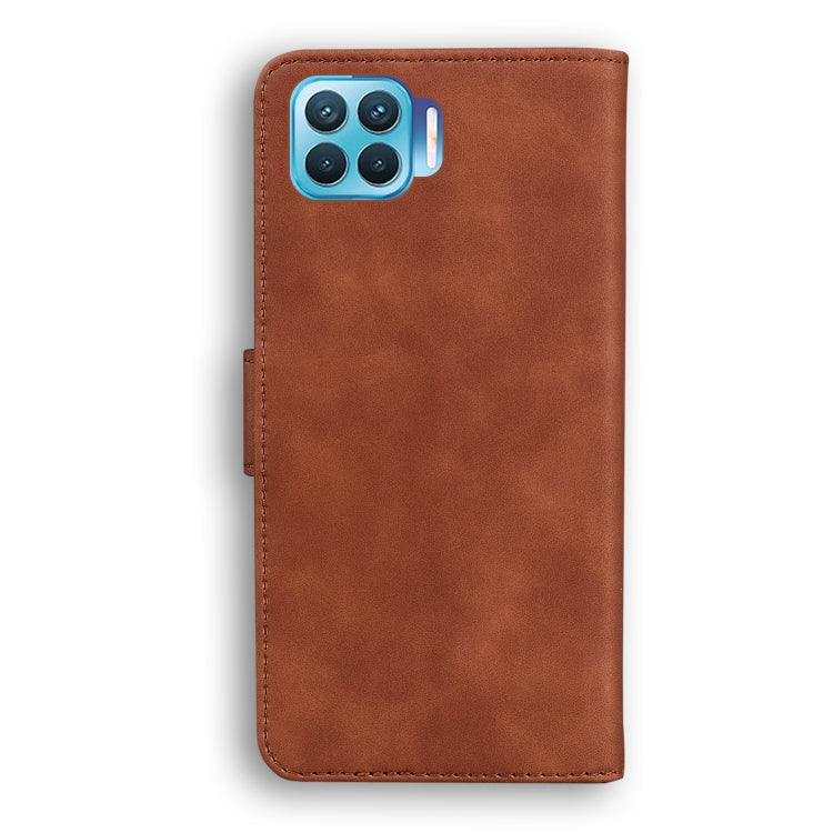For OPPO Reno4 Lite/F17 Pro/A93/Reno4 F Skin Feel Pure Color Flip Leather Phone Case