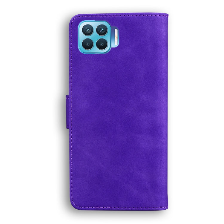 For OPPO Reno4 Lite/F17 Pro/A93/Reno4 F Skin Feel Pure Color Flip Leather Phone Case