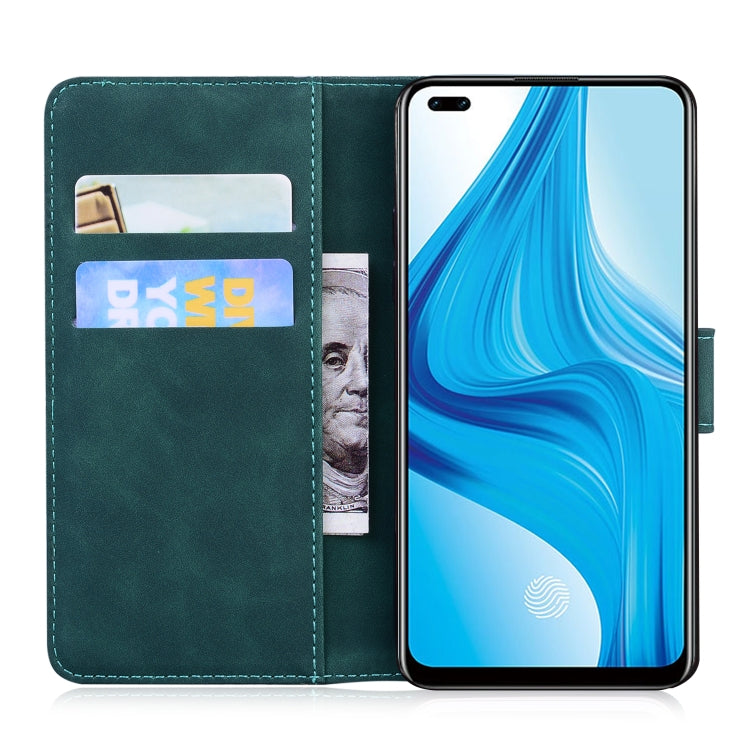 For OPPO Reno4 Lite/F17 Pro/A93/Reno4 F Skin Feel Pure Color Flip Leather Phone Case