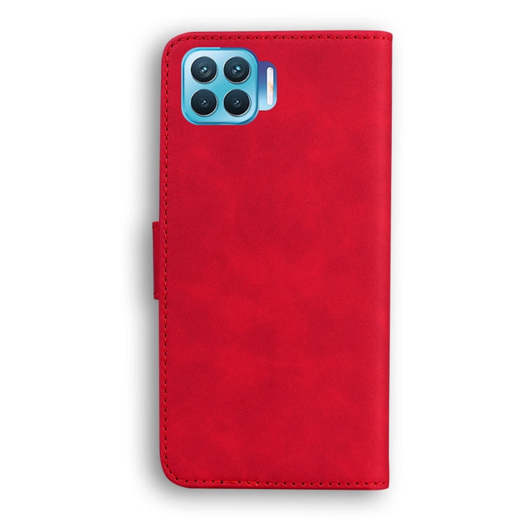 For OPPO Reno4 Lite/F17 Pro/A93/Reno4 F Skin Feel Pure Color Flip Leather Phone Case