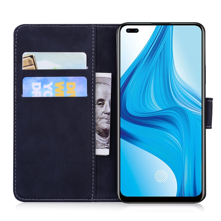 For OPPO Reno4 Lite/F17 Pro/A93/Reno4 F Skin Feel Pure Color Flip Leather Phone Case