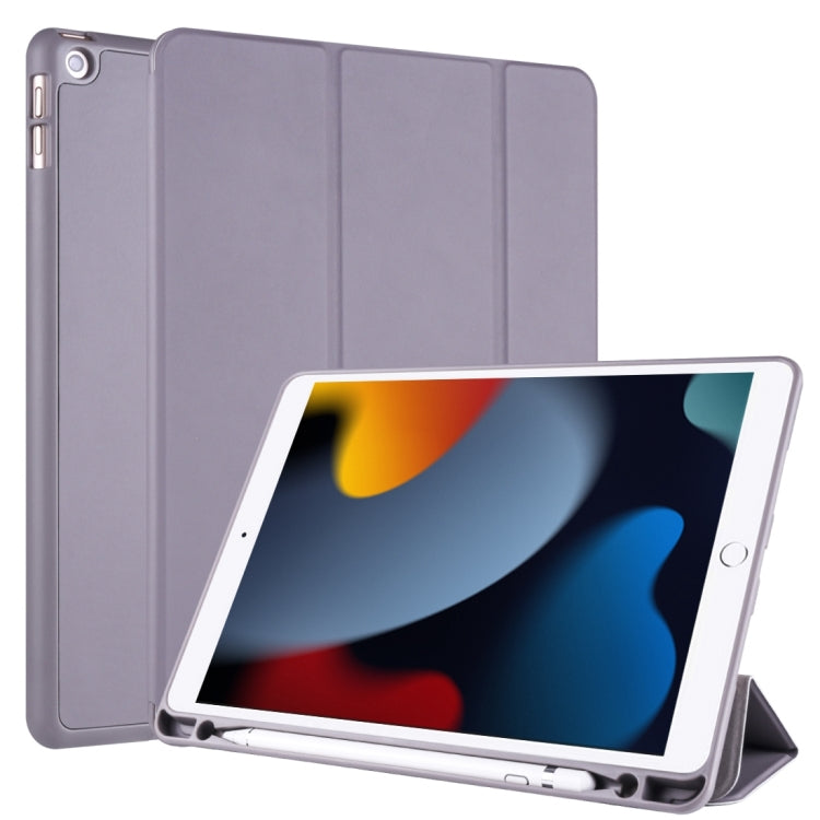 For iPad 10.2 Horizontal Flip Tablet PC PU Leather Case with Three-folding Holder & Pen Slot
