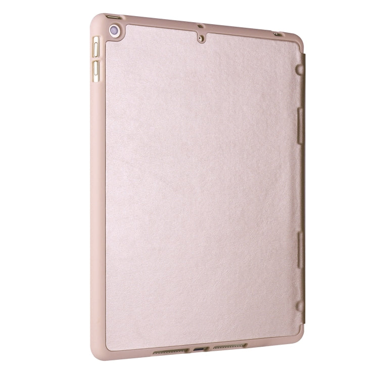 For iPad 10.2 Horizontal Flip Tablet PC PU Leather Case with Three-folding Holder & Pen Slot