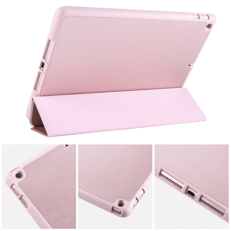 For iPad 10.2 Horizontal Flip Tablet PC PU Leather Case with Three-folding Holder & Pen Slot