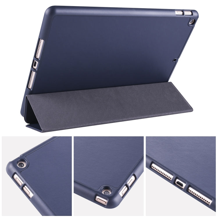 For iPad 10.2 Horizontal Flip Tablet PC PU Leather Case with Three-folding Holder & Pen Slot