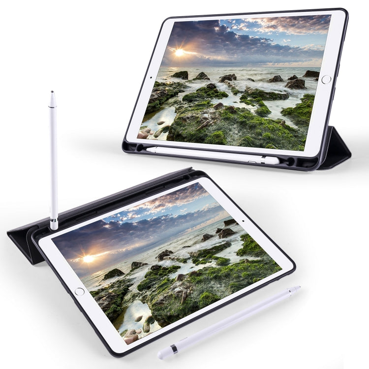 For iPad Pro 10.5 / Air3 10.5 inch Horizontal Flip Tablet PC PU Leather Case with Three-folding Holder & Pen Slot