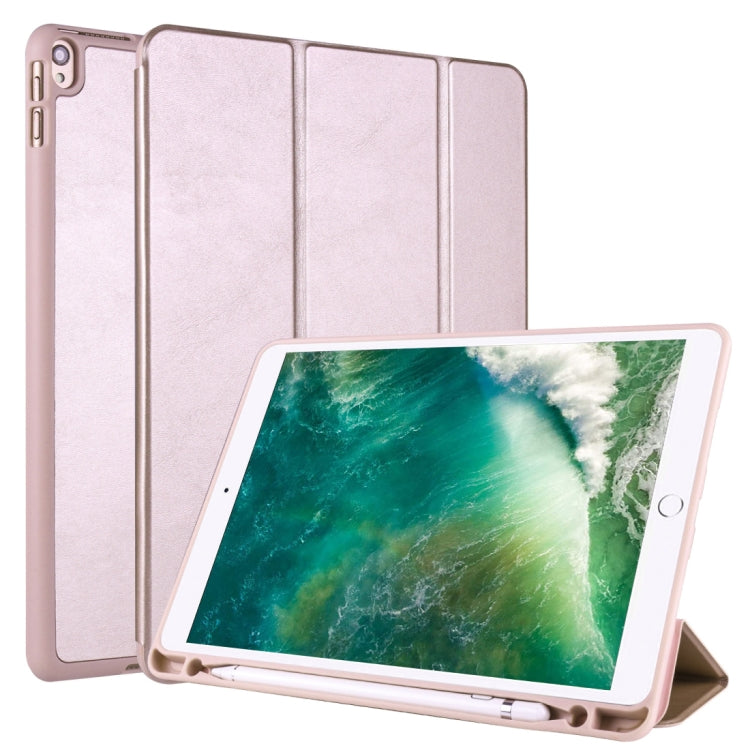 For iPad Pro 10.5 / Air3 10.5 inch Horizontal Flip Tablet PC PU Leather Case with Three-folding Holder & Pen Slot