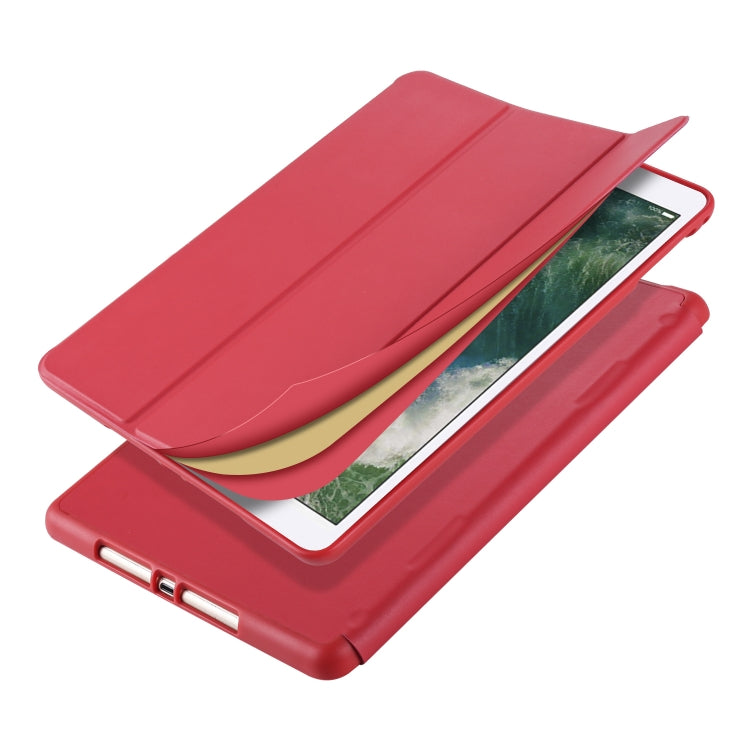 For iPad 9 / 8 / 7 / 6 / 5 Horizontal Flip Tablet PC PU Leather Case with Three-folding Holder & Pen Slot