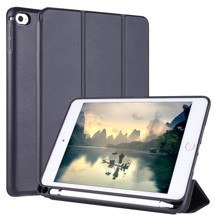 For iPad Mini 5 / 4 Horizontal Flip Tablet PC PU Leather Case with Three-folding Holder & Pen Slot