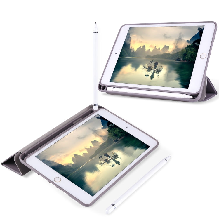 For iPad Mini 5 / 4 Horizontal Flip Tablet PC PU Leather Case with Three-folding Holder & Pen Slot