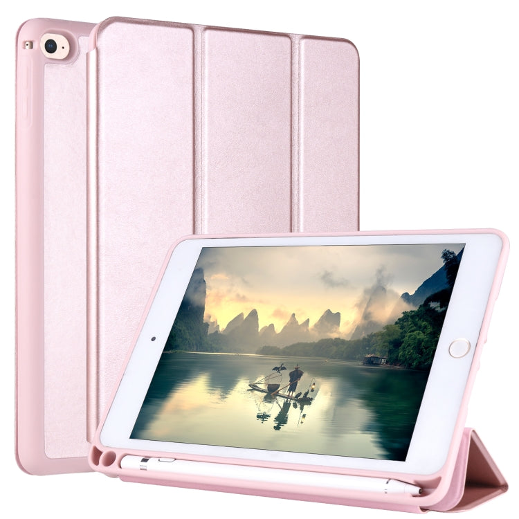For iPad Mini 5 / 4 Horizontal Flip Tablet PC PU Leather Case with Three-folding Holder & Pen Slot