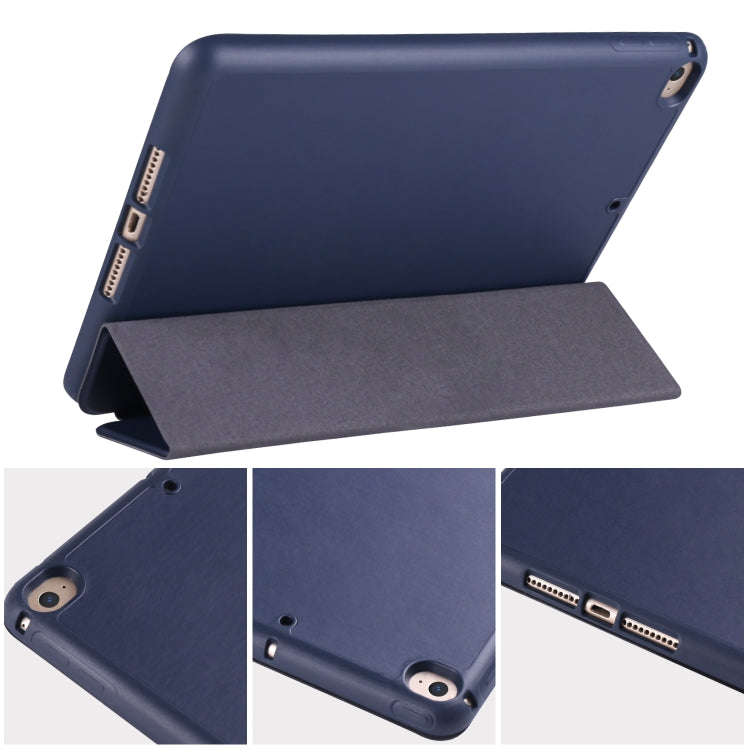For iPad Mini 5 / 4 Horizontal Flip Tablet PC PU Leather Case with Three-folding Holder & Pen Slot