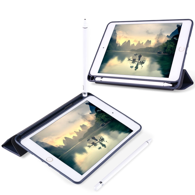For iPad Mini 5 / 4 Horizontal Flip Tablet PC PU Leather Case with Three-folding Holder & Pen Slot