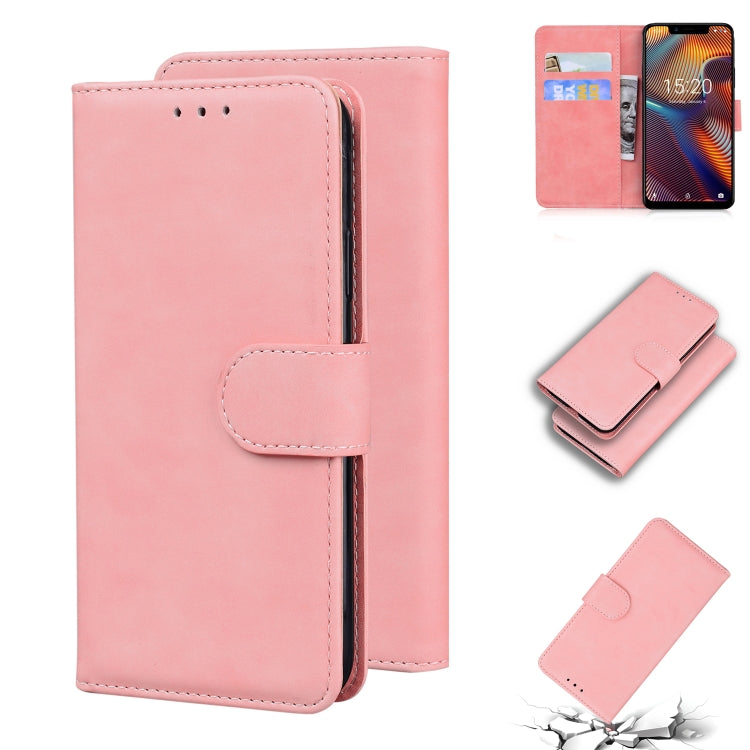 For UMIDIGI A3/A3 Pro Skin Feel Pure Color Flip Leather Phone Case