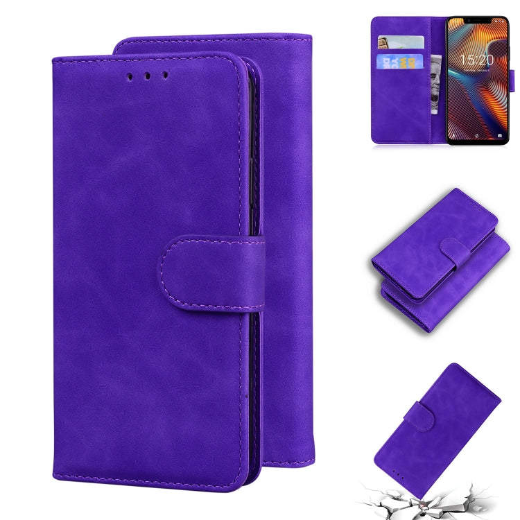 For UMIDIGI A3/A3 Pro Skin Feel Pure Color Flip Leather Phone Case