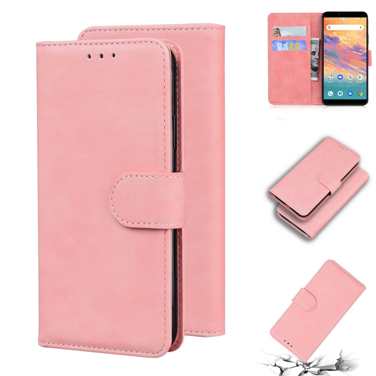 For UMIDIGI A3s Skin Feel Pure Color Flip Leather Phone Case