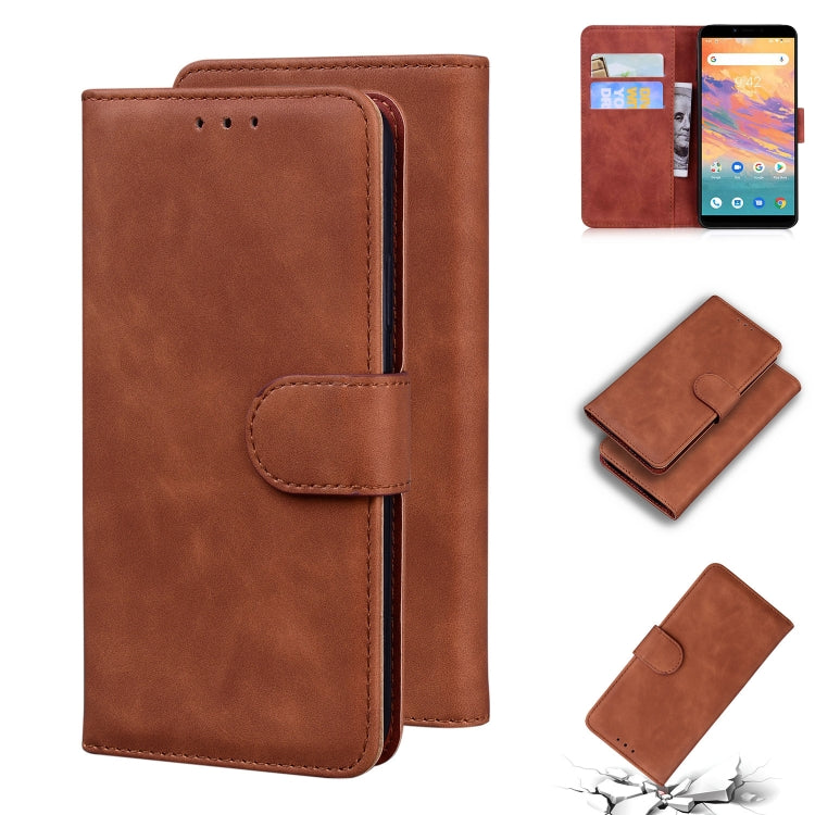 For UMIDIGI A3s Skin Feel Pure Color Flip Leather Phone Case