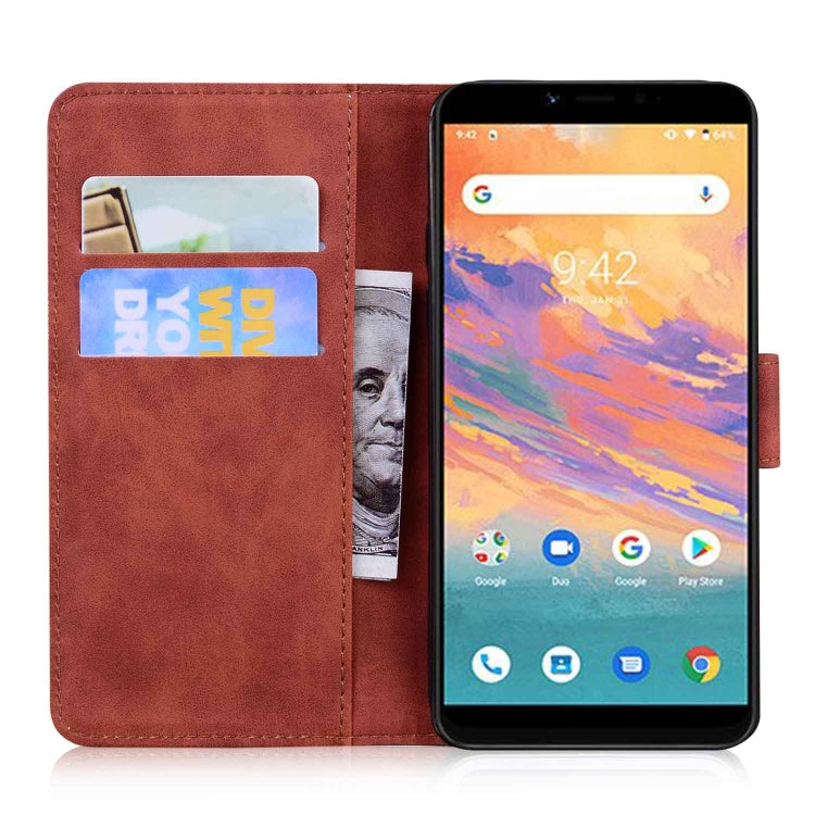 For UMIDIGI A3s Skin Feel Pure Color Flip Leather Phone Case