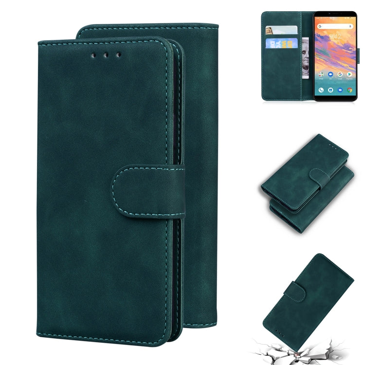 For UMIDIGI A3s Skin Feel Pure Color Flip Leather Phone Case