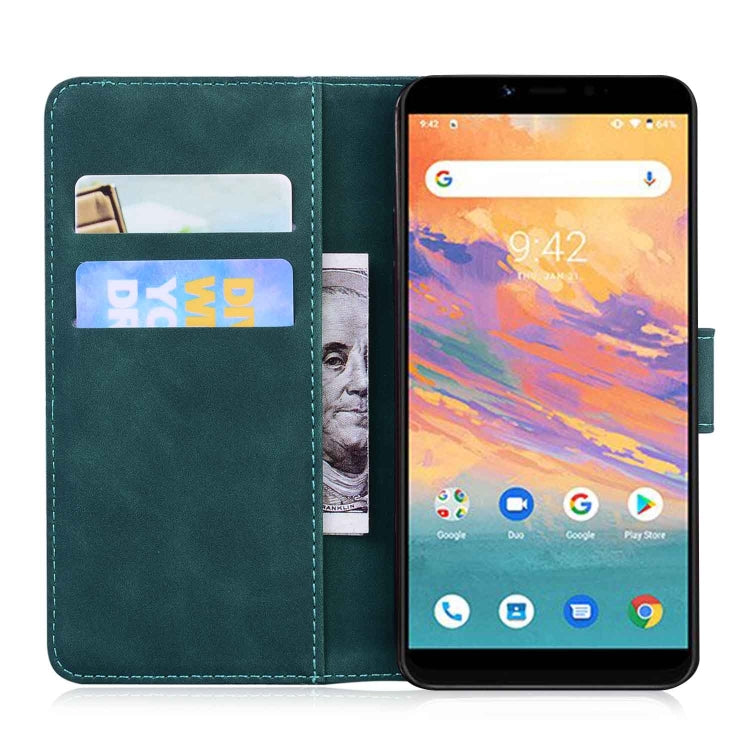 For UMIDIGI A3s Skin Feel Pure Color Flip Leather Phone Case