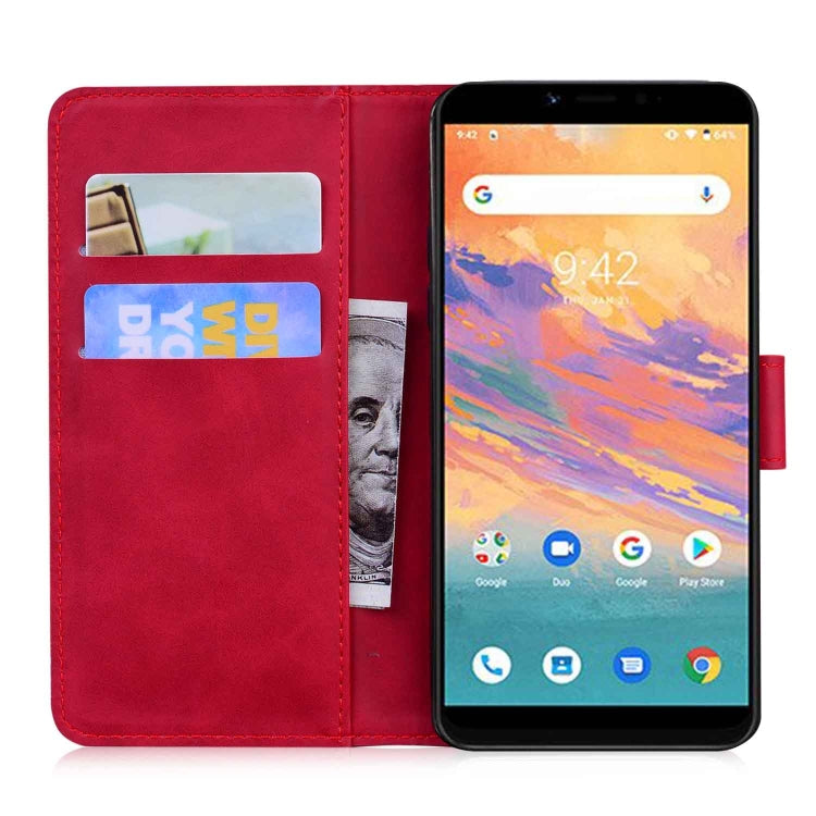 For UMIDIGI A3s Skin Feel Pure Color Flip Leather Phone Case
