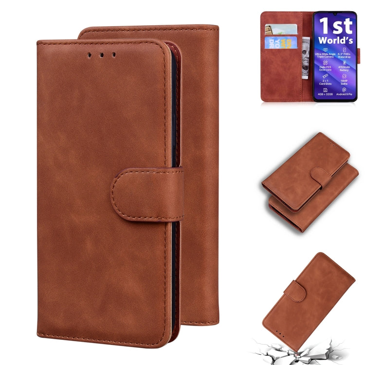 For UMIDIGI A5 Pro Skin Feel Pure Color Flip Leather Phone Case