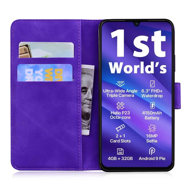For UMIDIGI A5 Pro Skin Feel Pure Color Flip Leather Phone Case